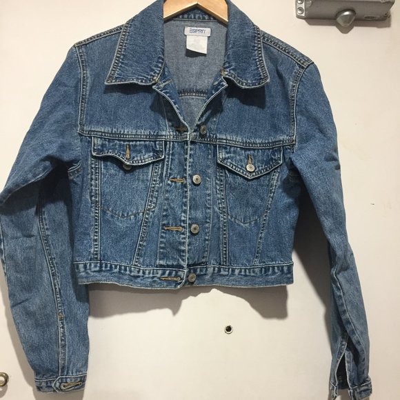 VINTAGE ESPRIT DENIM CROPPED JACKETS SIZE M - Picture 4 of 7